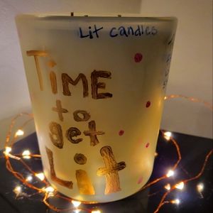 Homemade candle, 6" tall